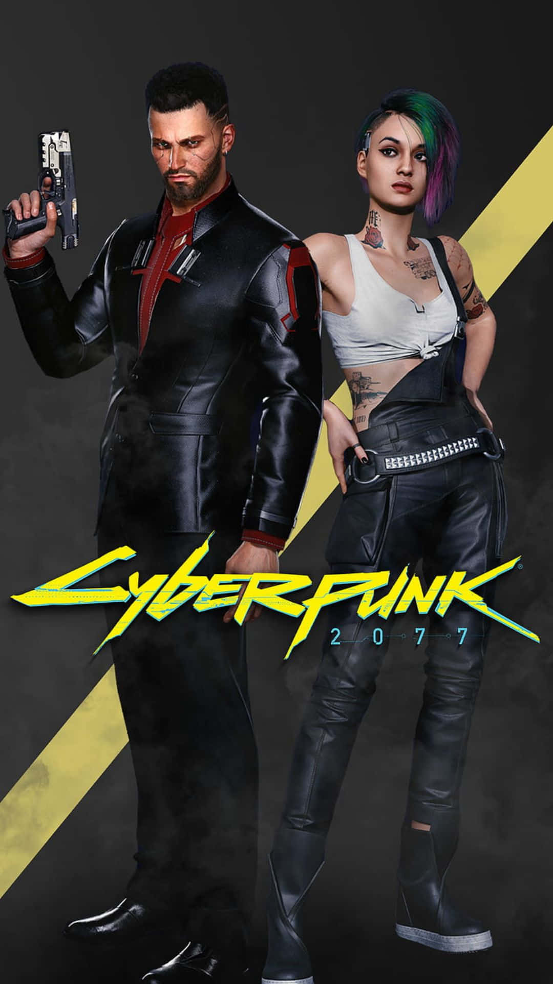 Cyberpunk 2077, characters, leather gear, Full HD Phone Wallpaper