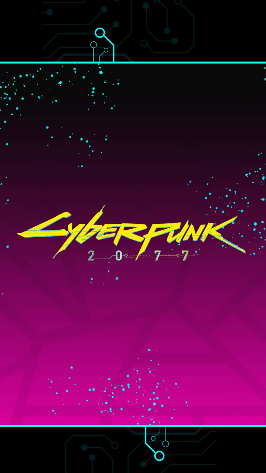 Cyberpunk 2077, neon yellow, magenta gradient, Full HD Phone Wallpaper