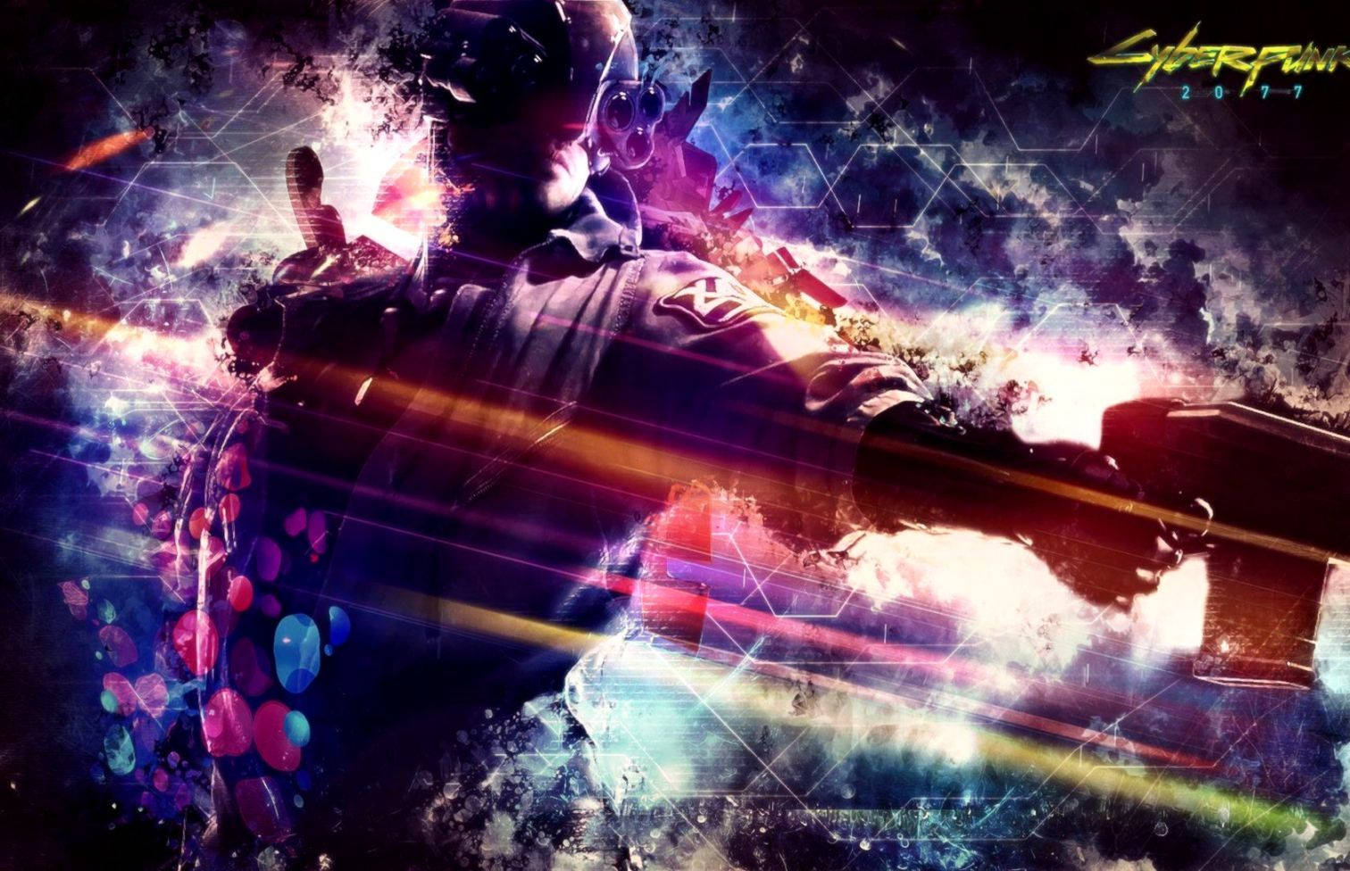Cyberpunk 2077, futuristic gear, glowing weapon, HD Desktop Wallpaper