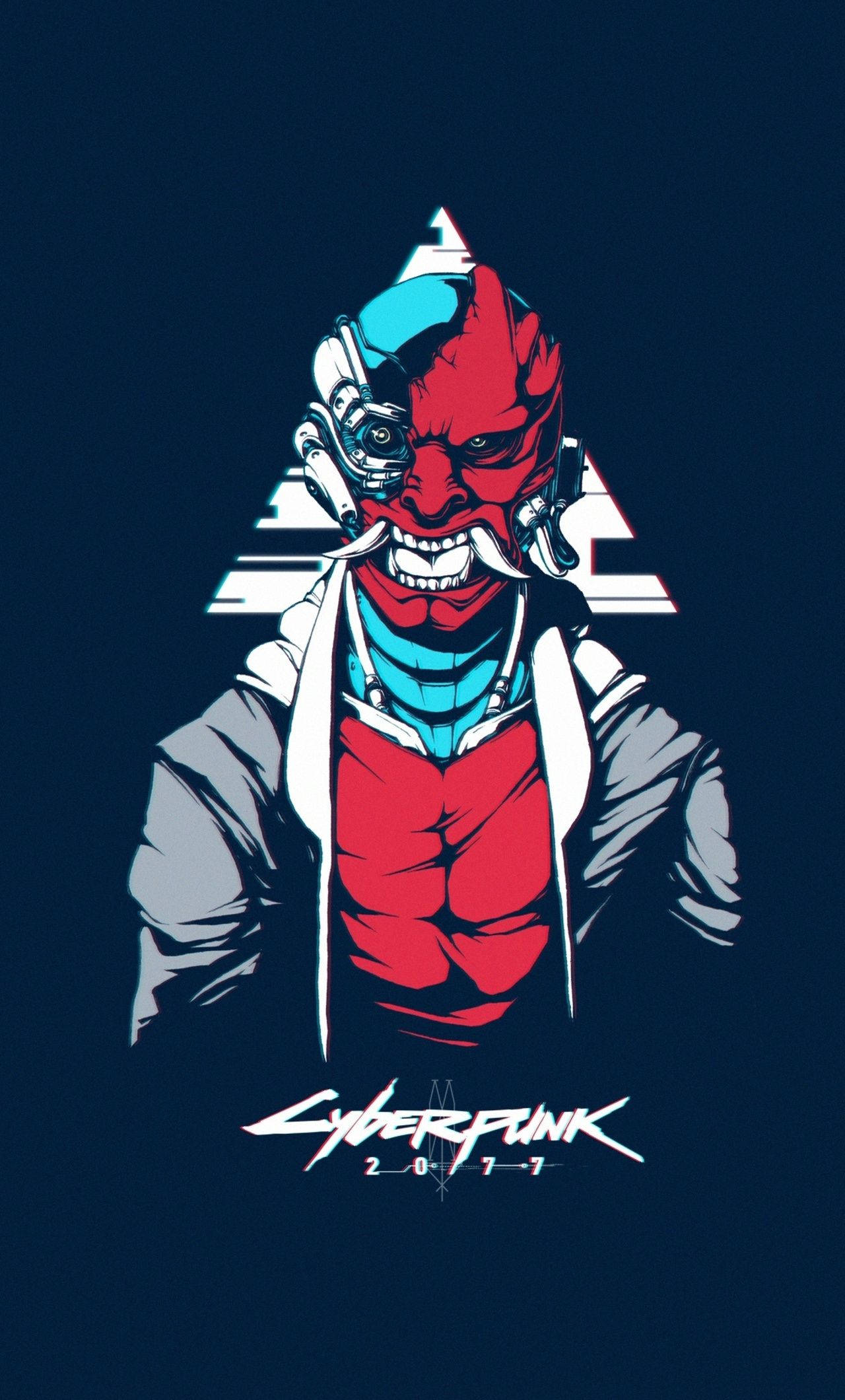 Cyberpunk 2077, red face, cybernetic eye, Full HD Phone Wallpaper