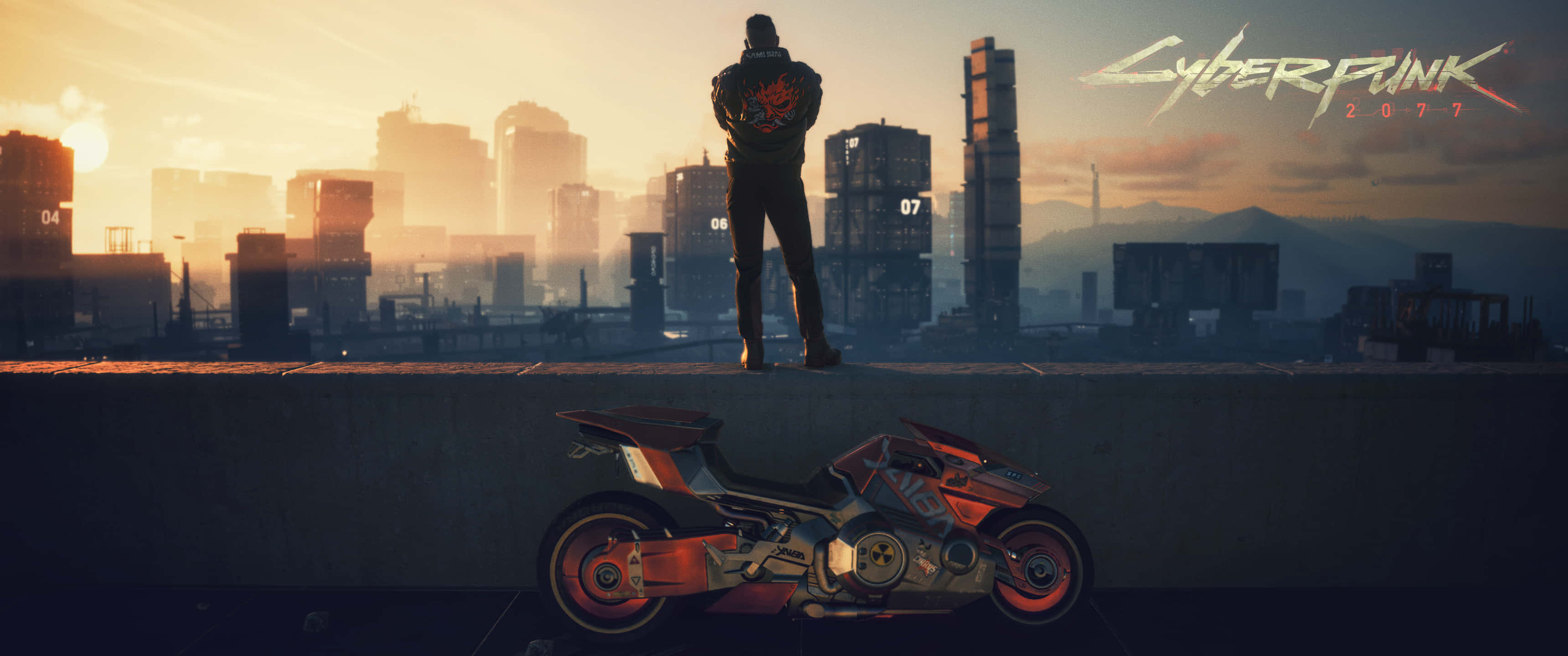 Cyberpunk 3440x1440, Neon Lit Cyberpunk City, sunset, 2K Desktop Wallpaper