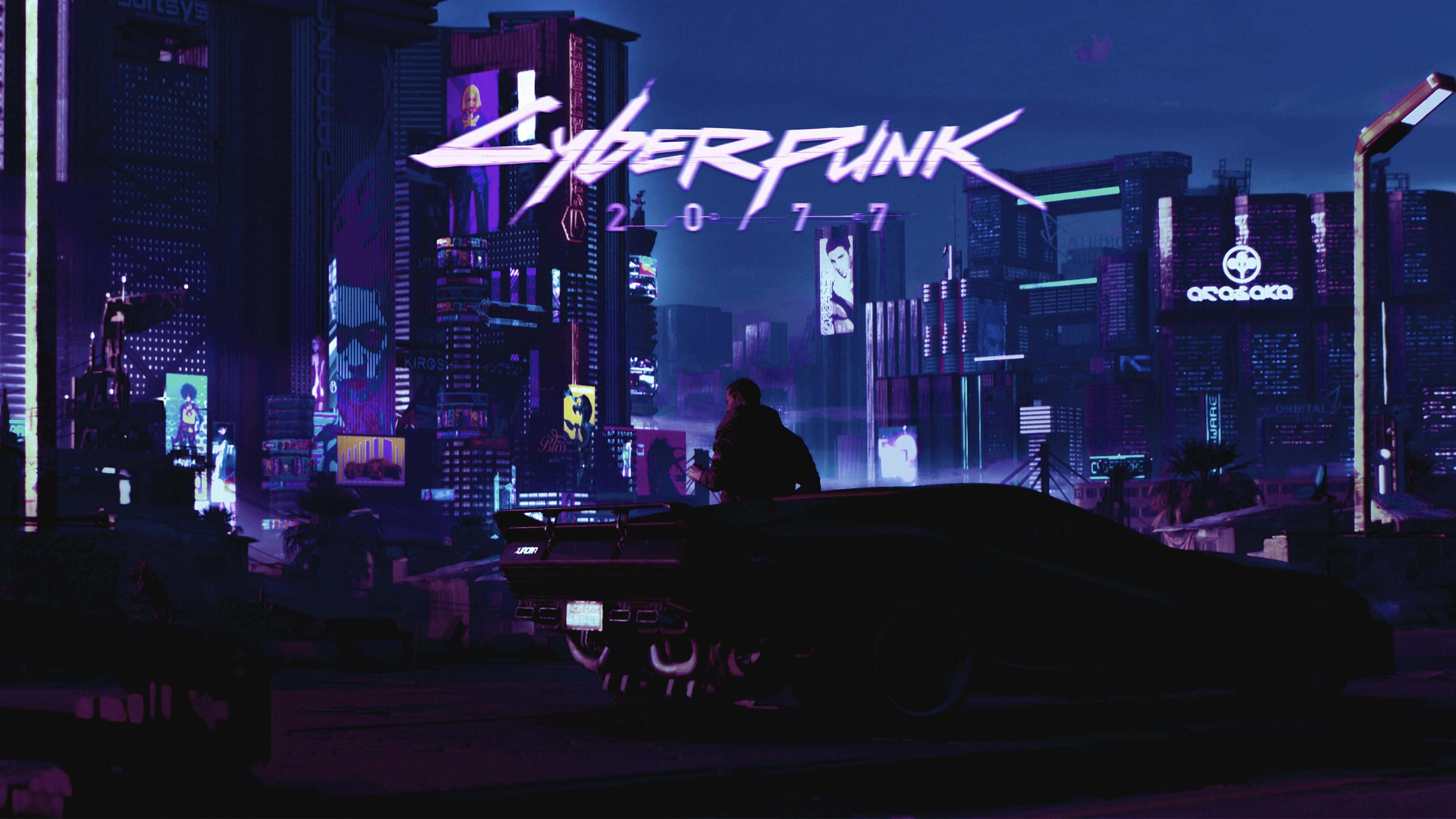 cyberpunk aesthetic, neon-drenched cyberpunk cityscape, night, 4K Desktop Wallpaper