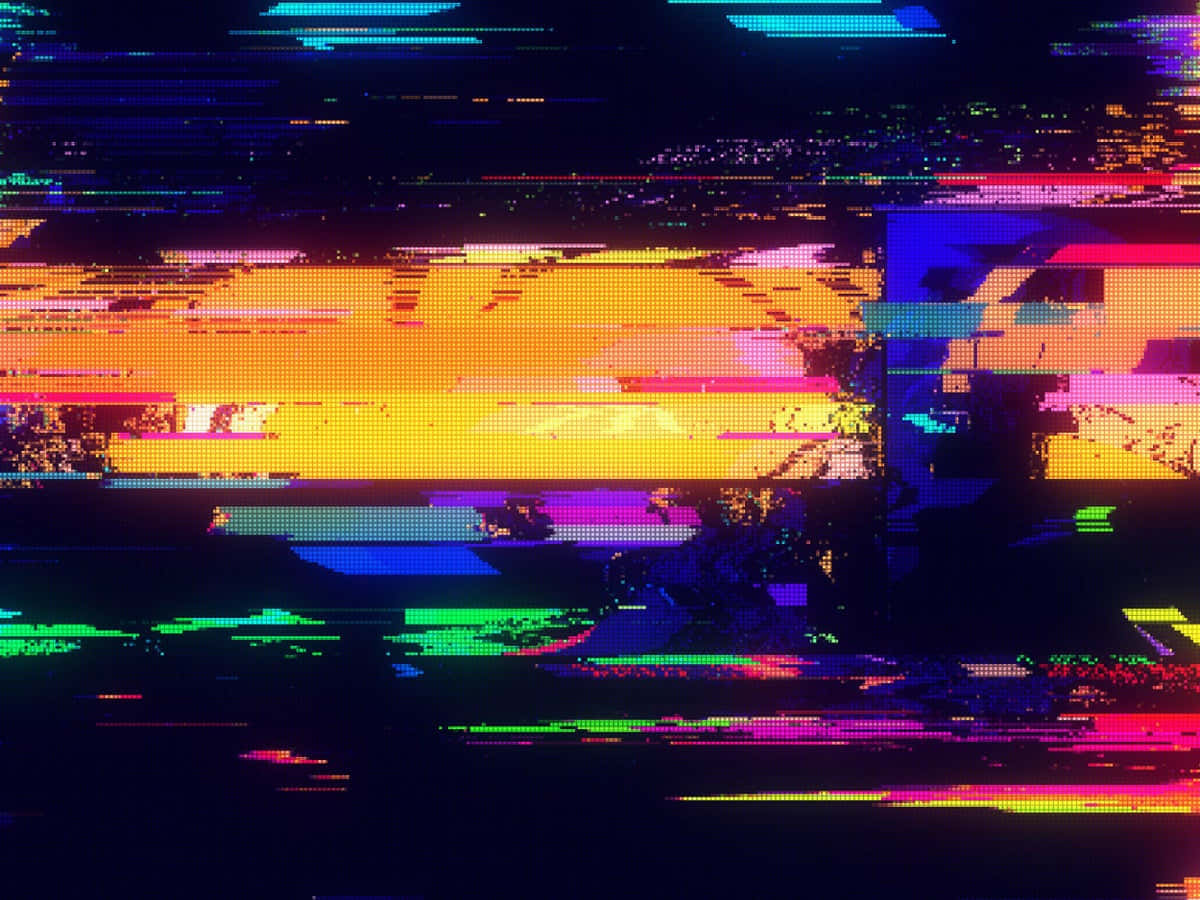 Cyberpunk Aesthetic, glitch effect, neon colors, SD Desktop Wallpaper