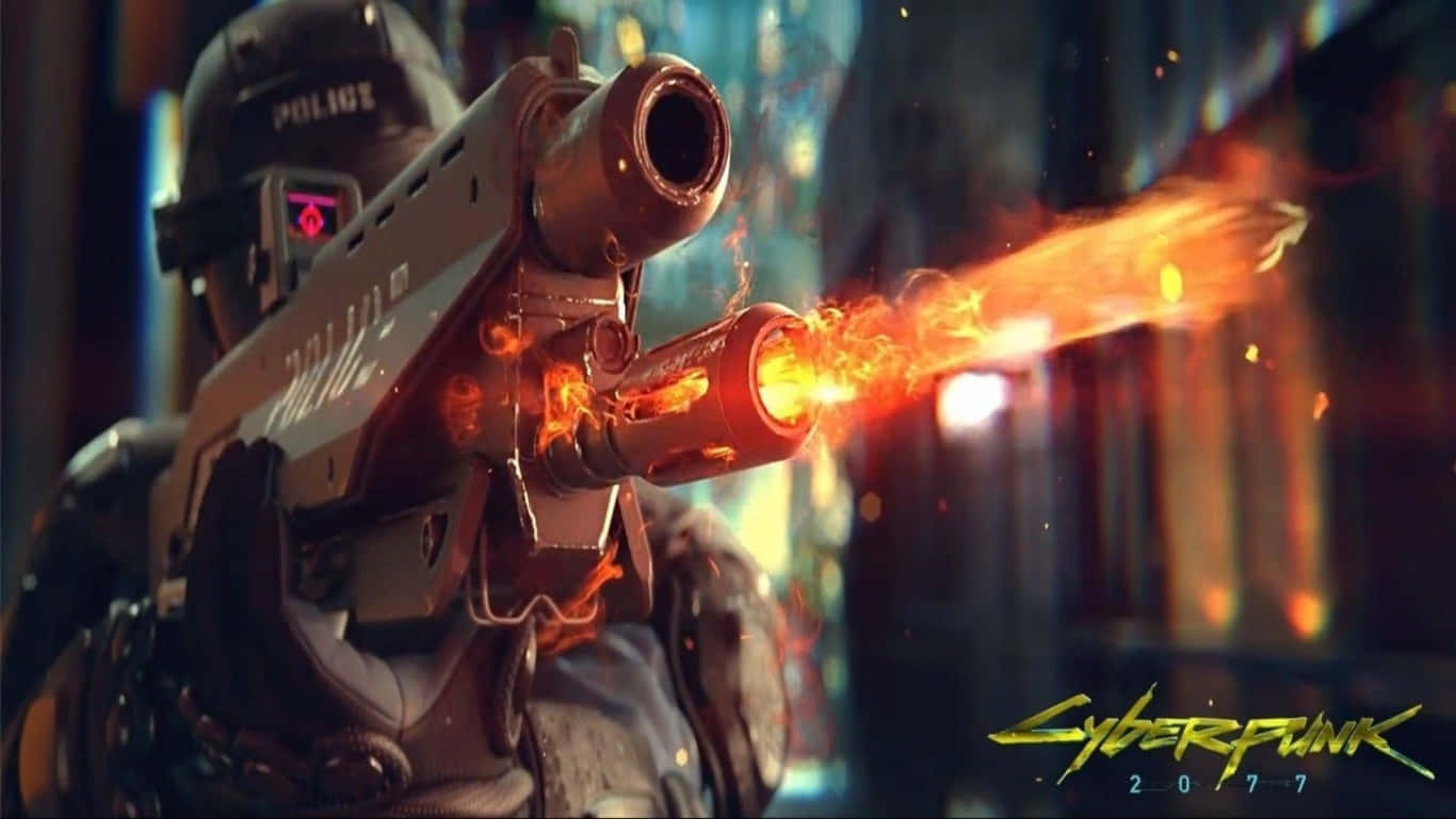 Cyberpunk 2077, neon-drenched urban alley, night, HD Desktop Wallpaper