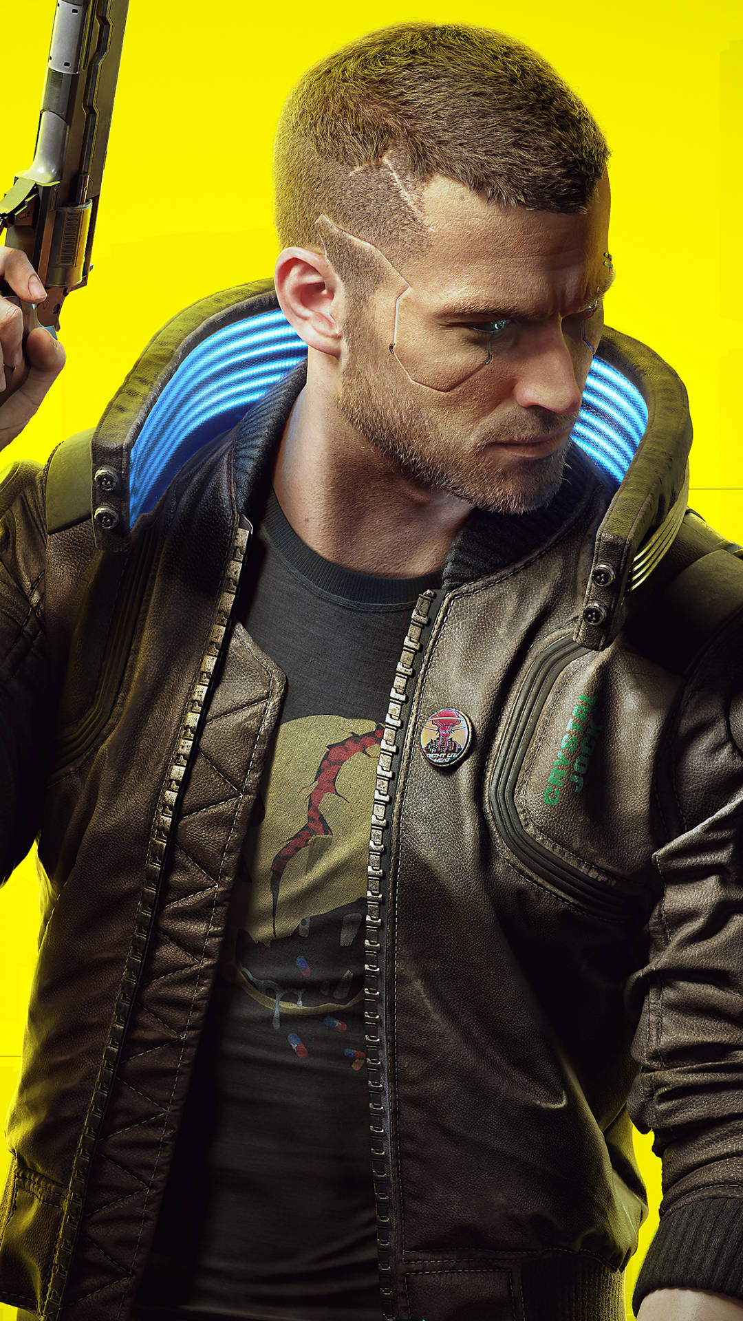 V, Cyberpunk 2077, cybernetic face, Full HD Phone Wallpaper