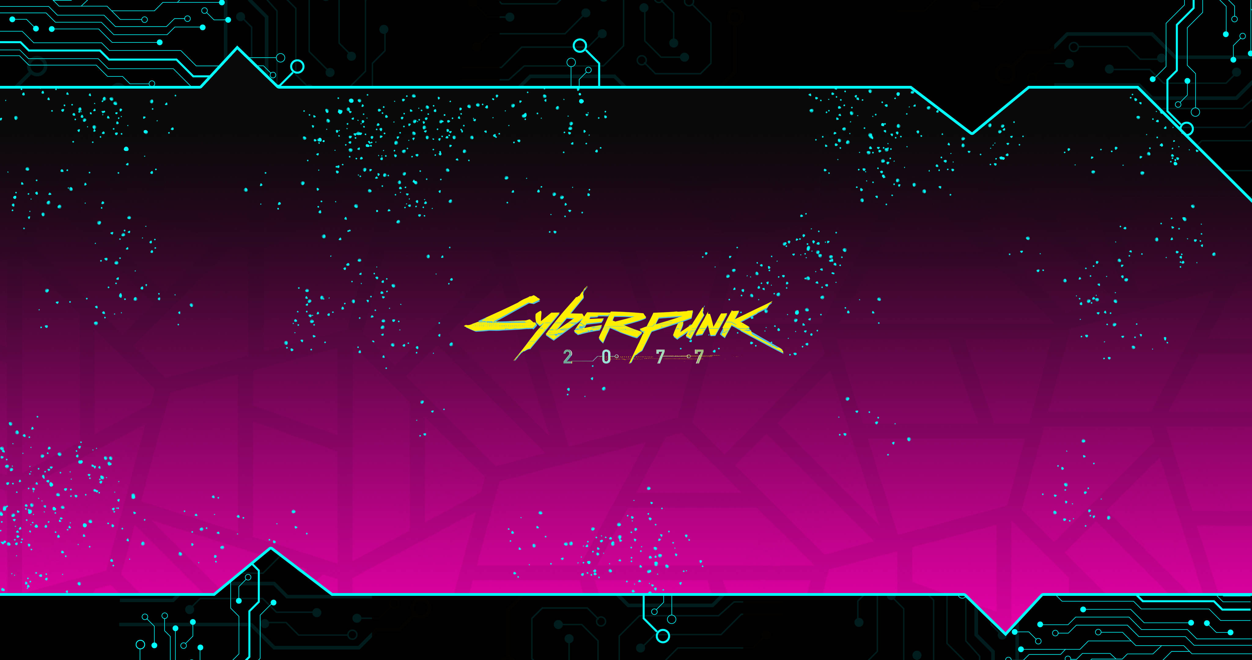 Cyberpunk 2077, neon yellow, magenta gradient, 4K Desktop Wallpaper