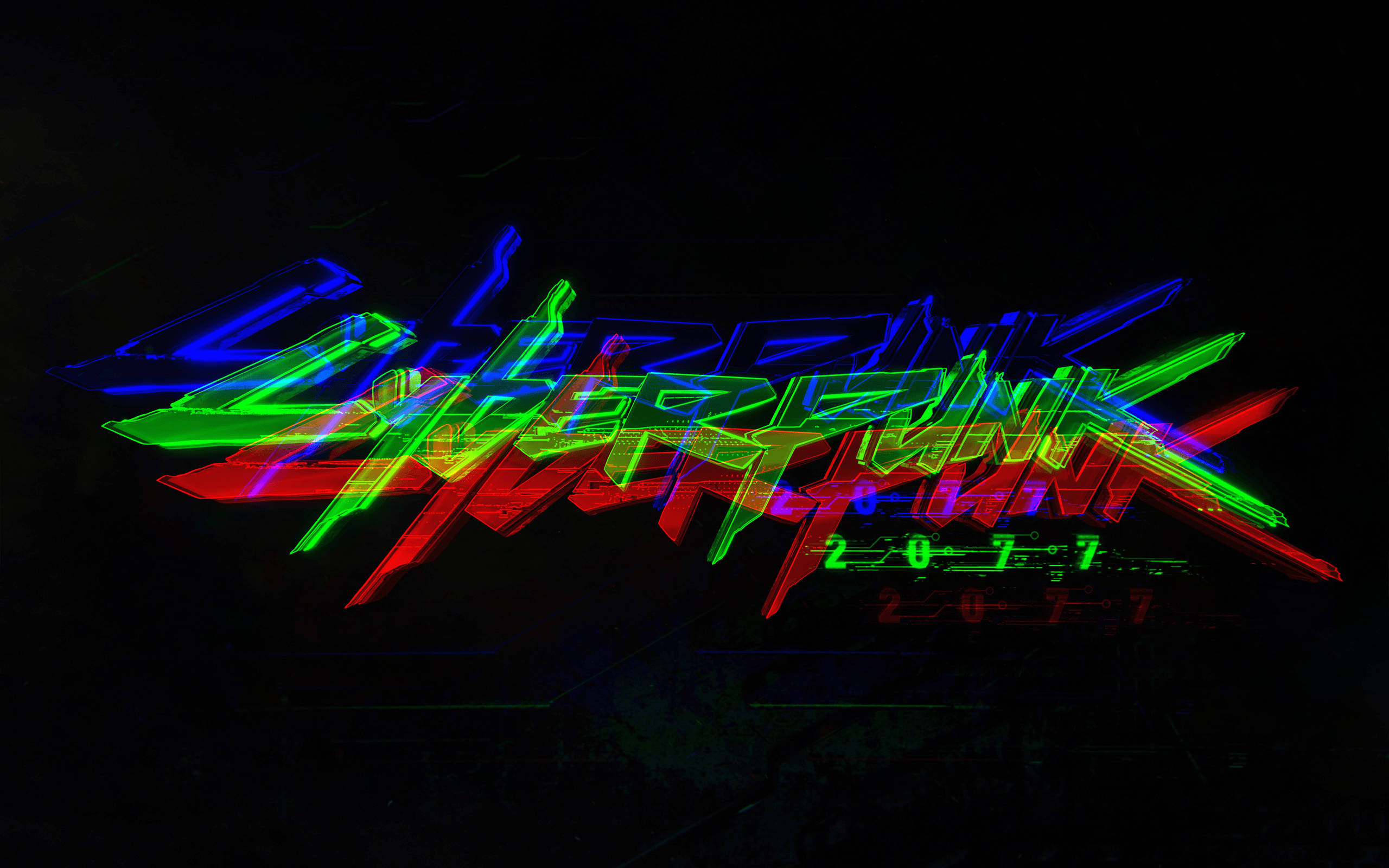 Cyberpunk 2077, RGB, 4K, 2K Desktop Wallpaper