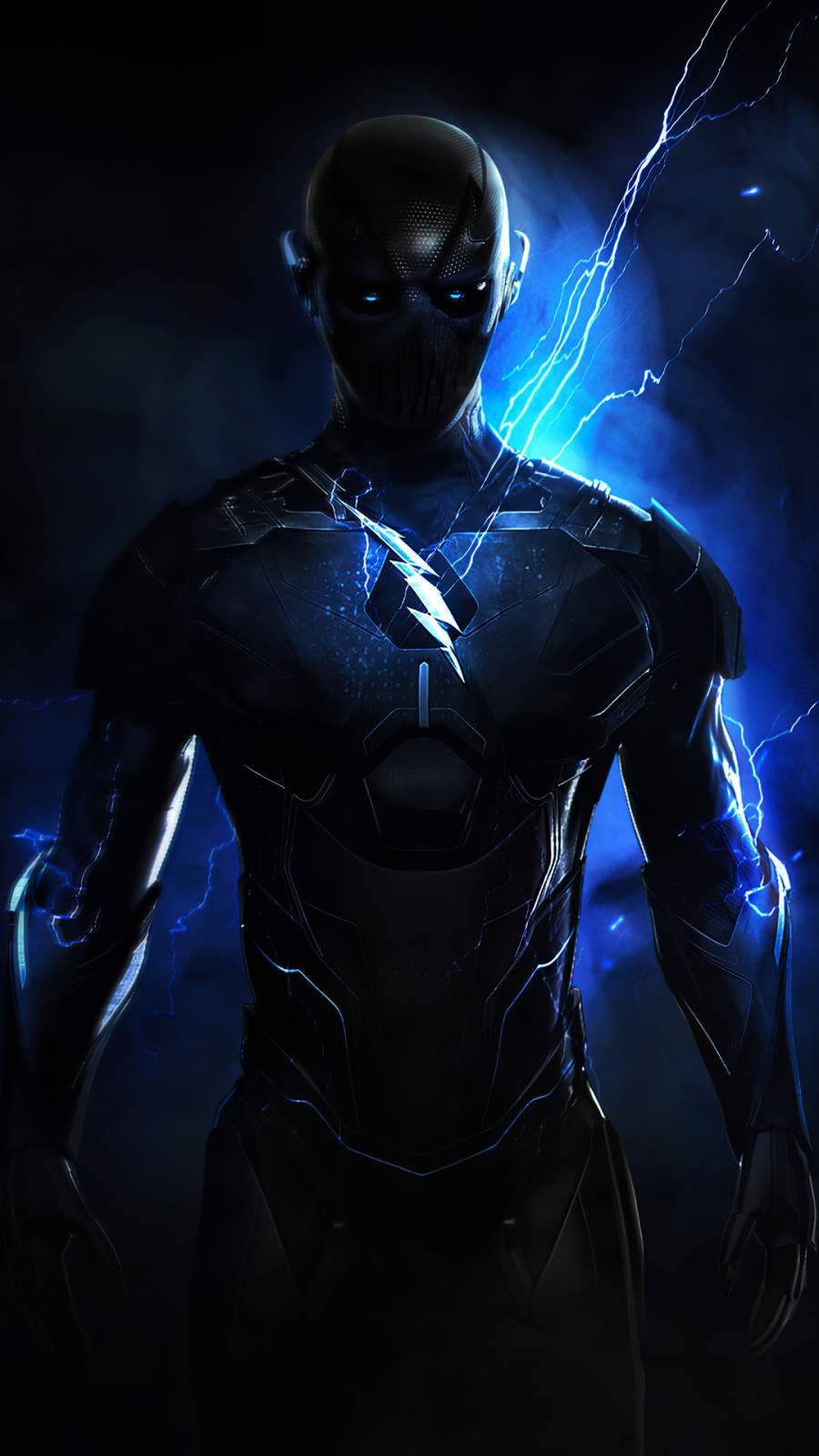 Cyberpunk iPhone X, glowing blue eyes, lightning crackling, HD Phone Wallpaper