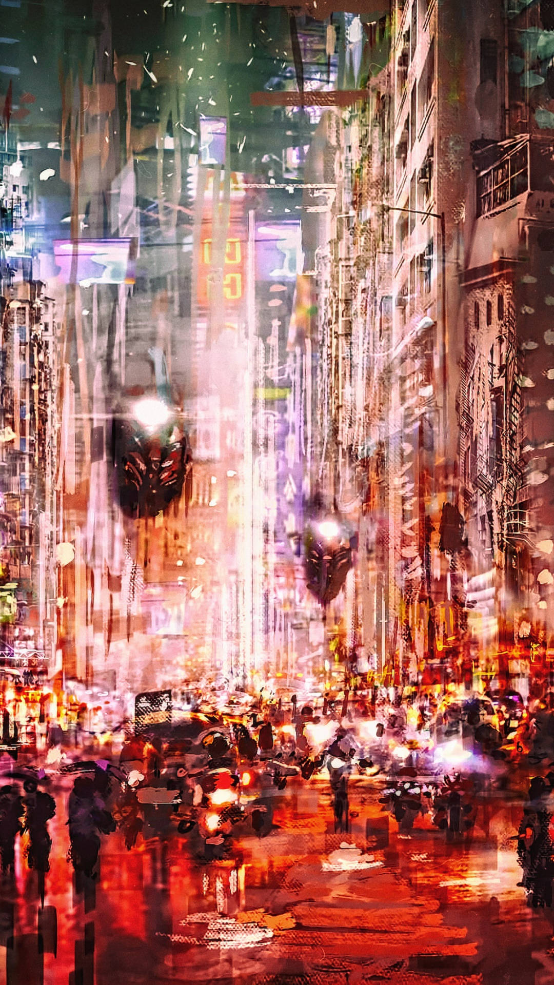 cyberpunk, futuristic city, night, Full HD Phone Wallpaper