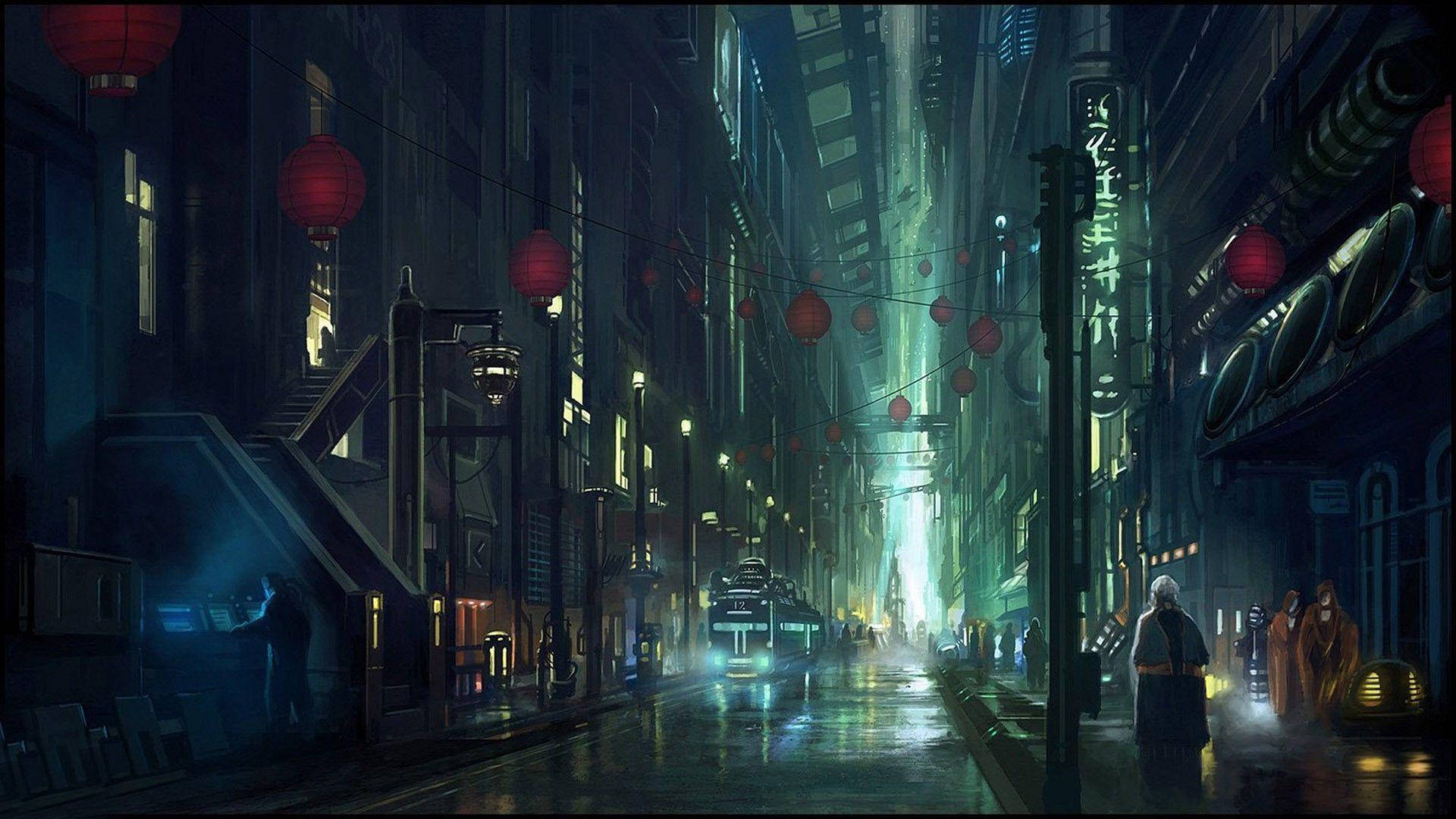 Cyberpunk, 1920x1080, neon-lit cyberpunk alleyway, Full HD Desktop Wallpaper