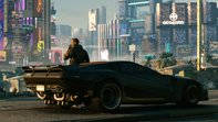 Cyberpunk 2077, Night City, sleek black sports car, SD Desktop Wallpaper