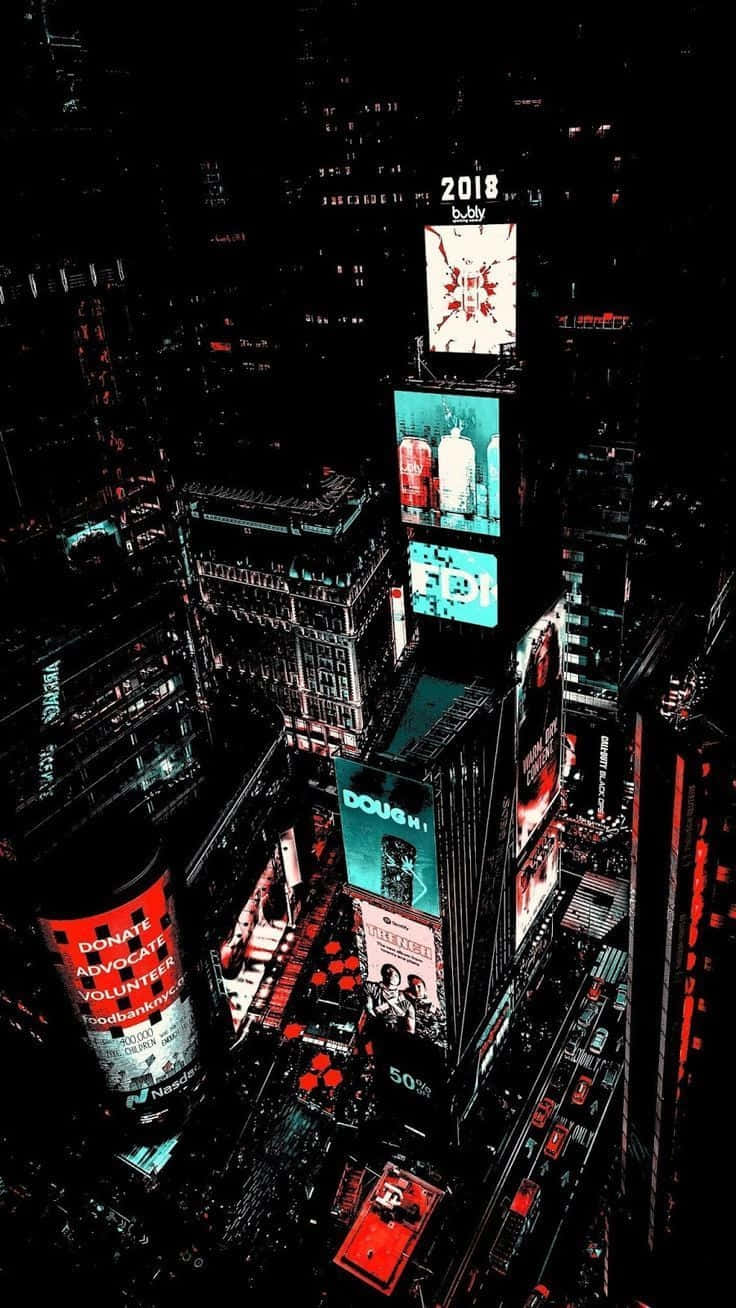 Cyberpunk Cityscape, night view, neon-lit urban canyon, HD Phone Wallpaper