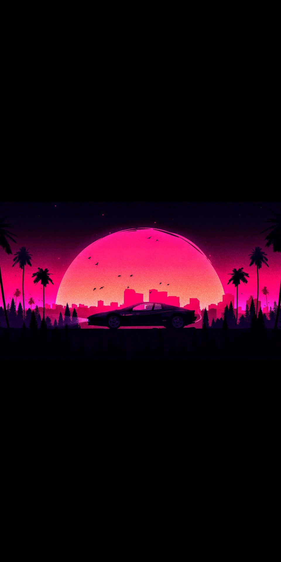 Cyberpunk, Sunset, Cityscape, Full HD Phone Wallpaper