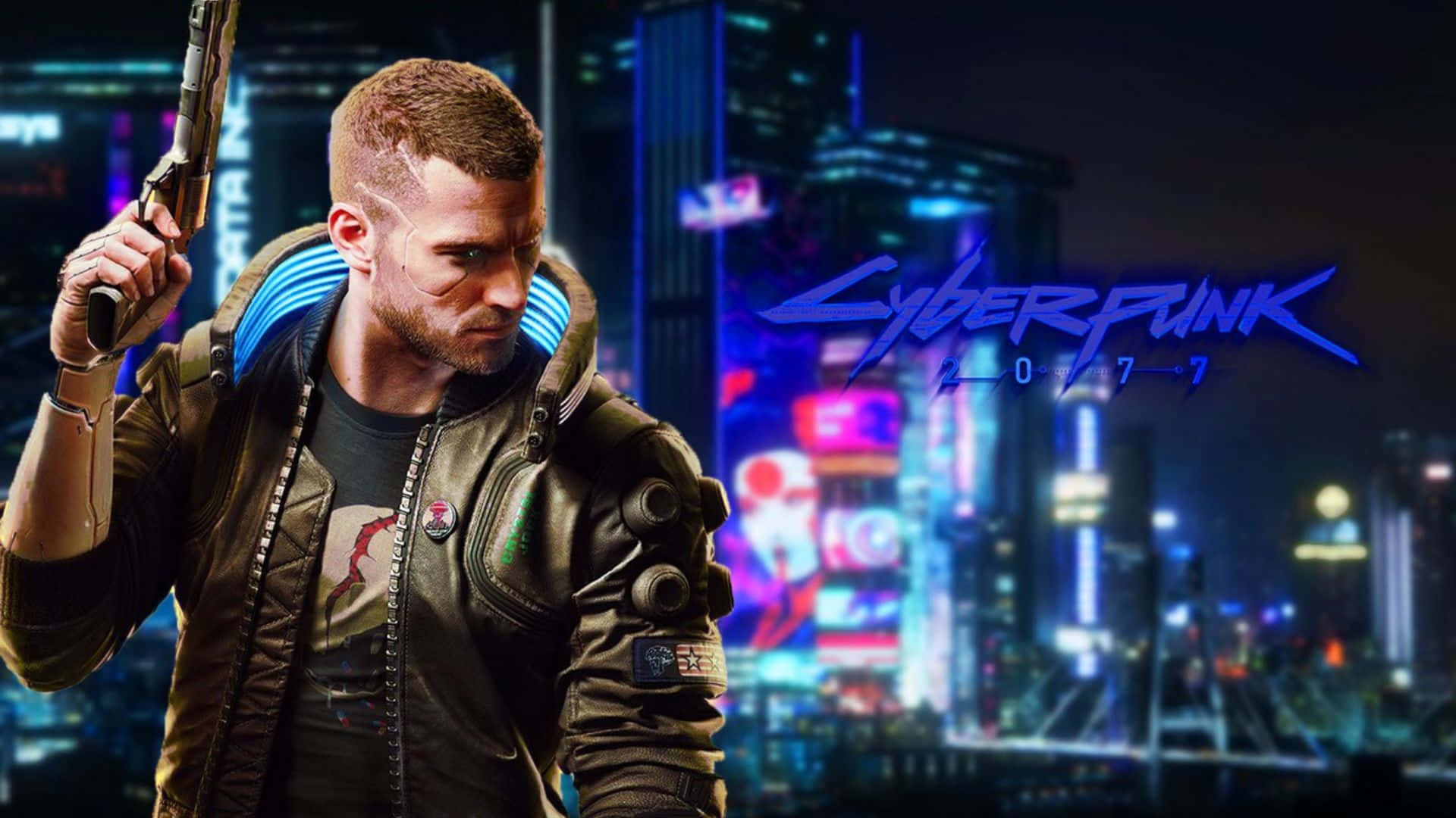 Cyberpunk 2077, protagonist, leather jacket, Full HD Desktop Wallpaper