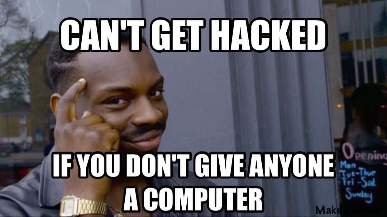 Cybersecurity Memes, 1242 x 698 wallpaper, Man in a confident pose, SD Desktop Wallpaper