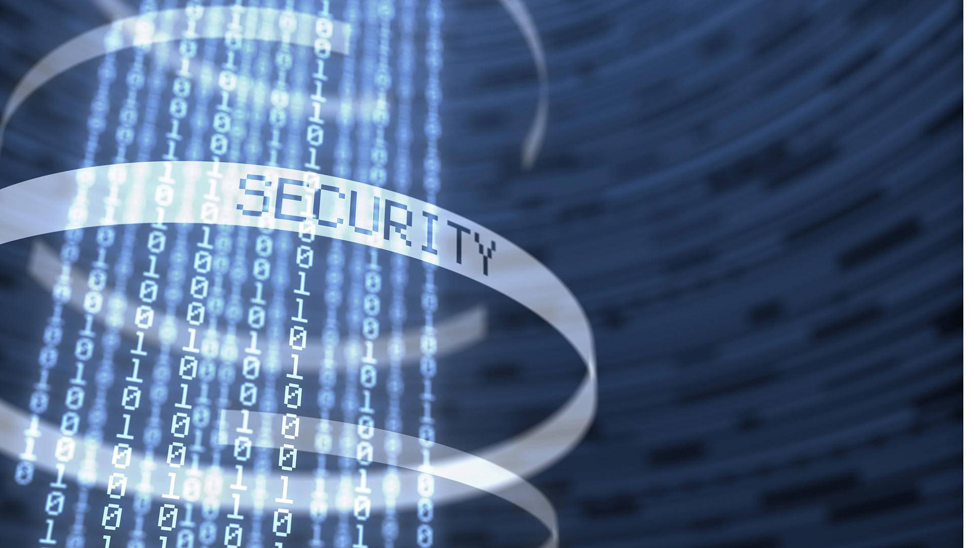 Cyber Security, glowing digital ribbon, word security, Full HD Desktop Wallpaper