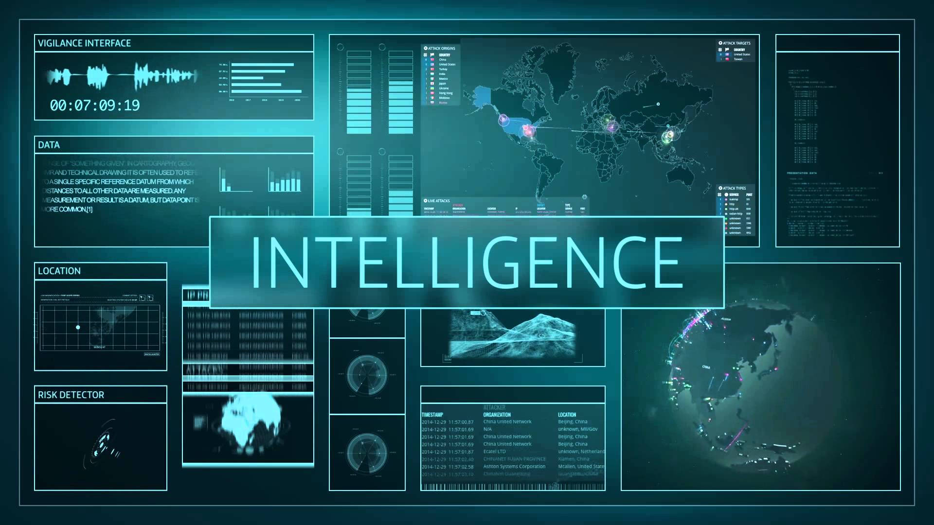 teal-hued, intelligence dashboard, global maps data streams, Full HD Desktop Wallpaper