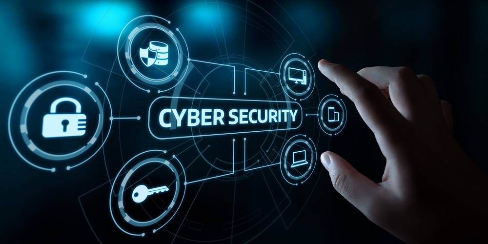glowing blue holographic cyber security interface, locks, keys, SD Desktop Wallpaper