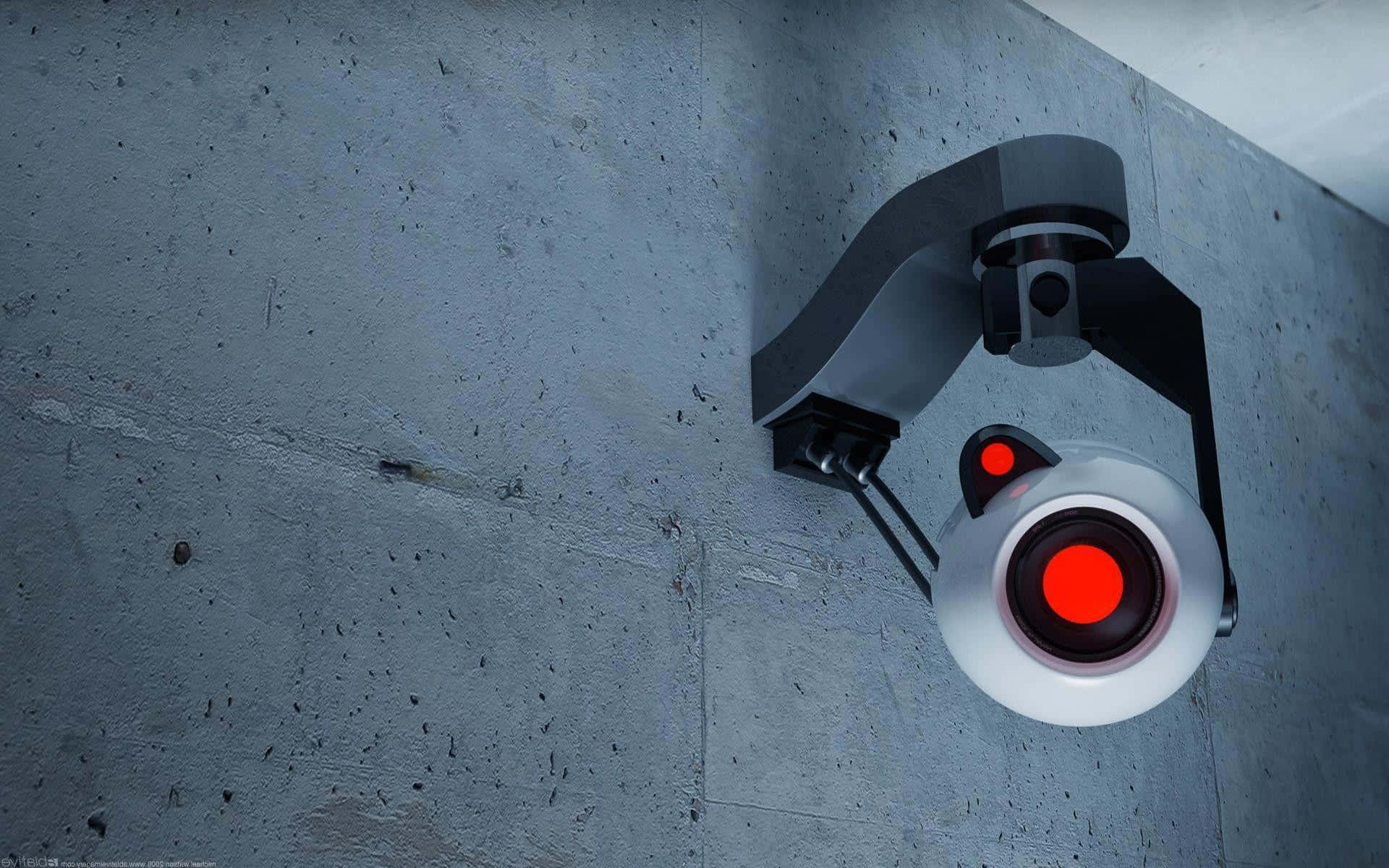 security camera, red light, glowing red-eyed, Full HD Desktop Wallpaper