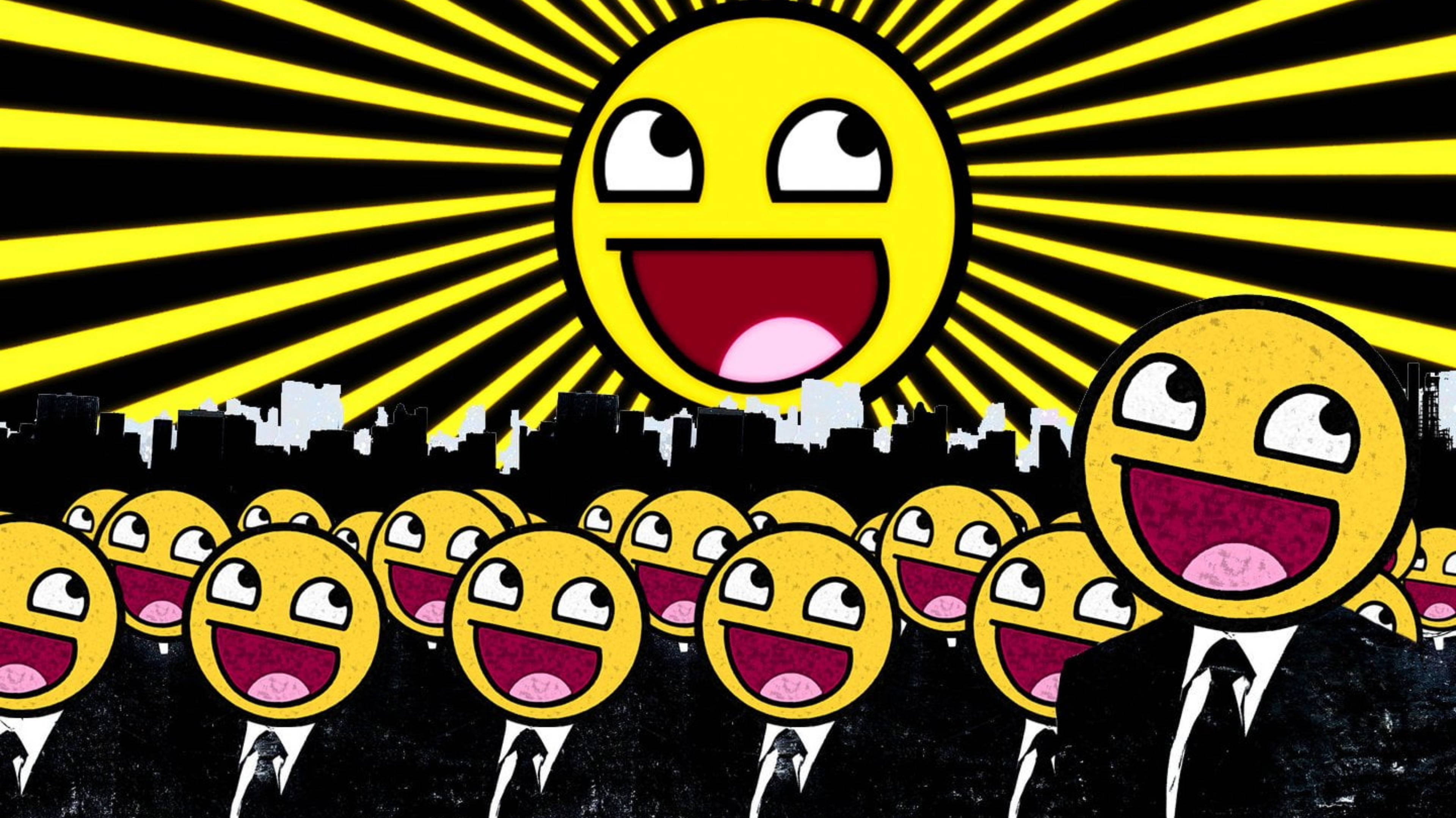 futuristic cybersecurity concept, hacker emblem, giant smiling sun, 4K Desktop Wallpaper