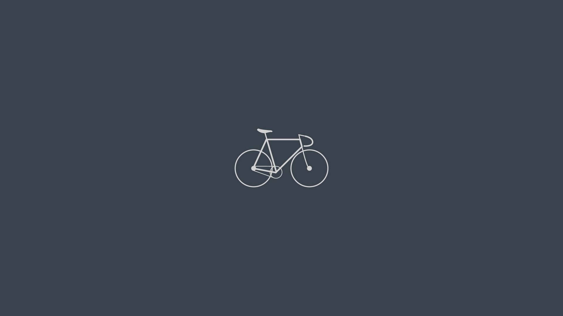 bicycle, white line drawing, dark gray background, Full HD Desktop Wallpaper
