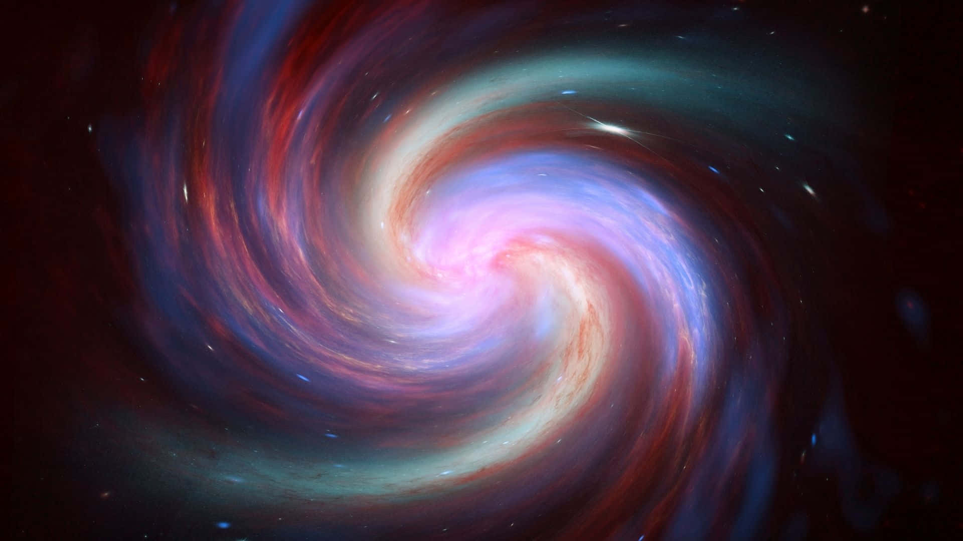 Cyclone, cosmic galaxy, vibrant red blue and purple nebulae, Full HD Desktop Wallpaper