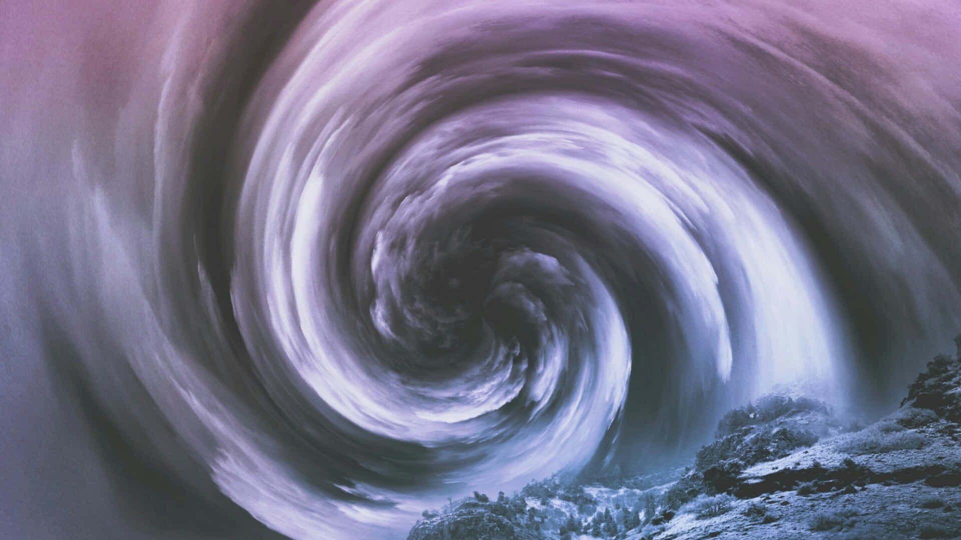 Cyclone, cosmic purple, white spiral vortex, Full HD Desktop Wallpaper
