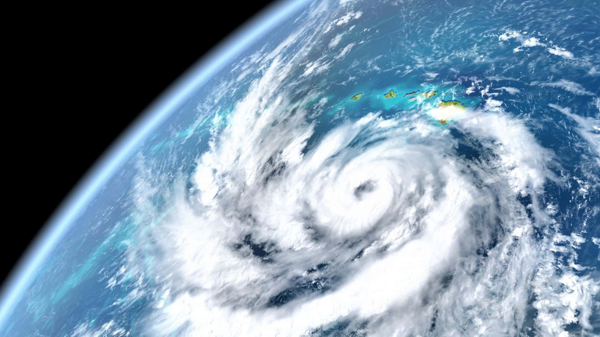 Cyclone, Earth, blue oceans, Full HD Desktop Wallpaper