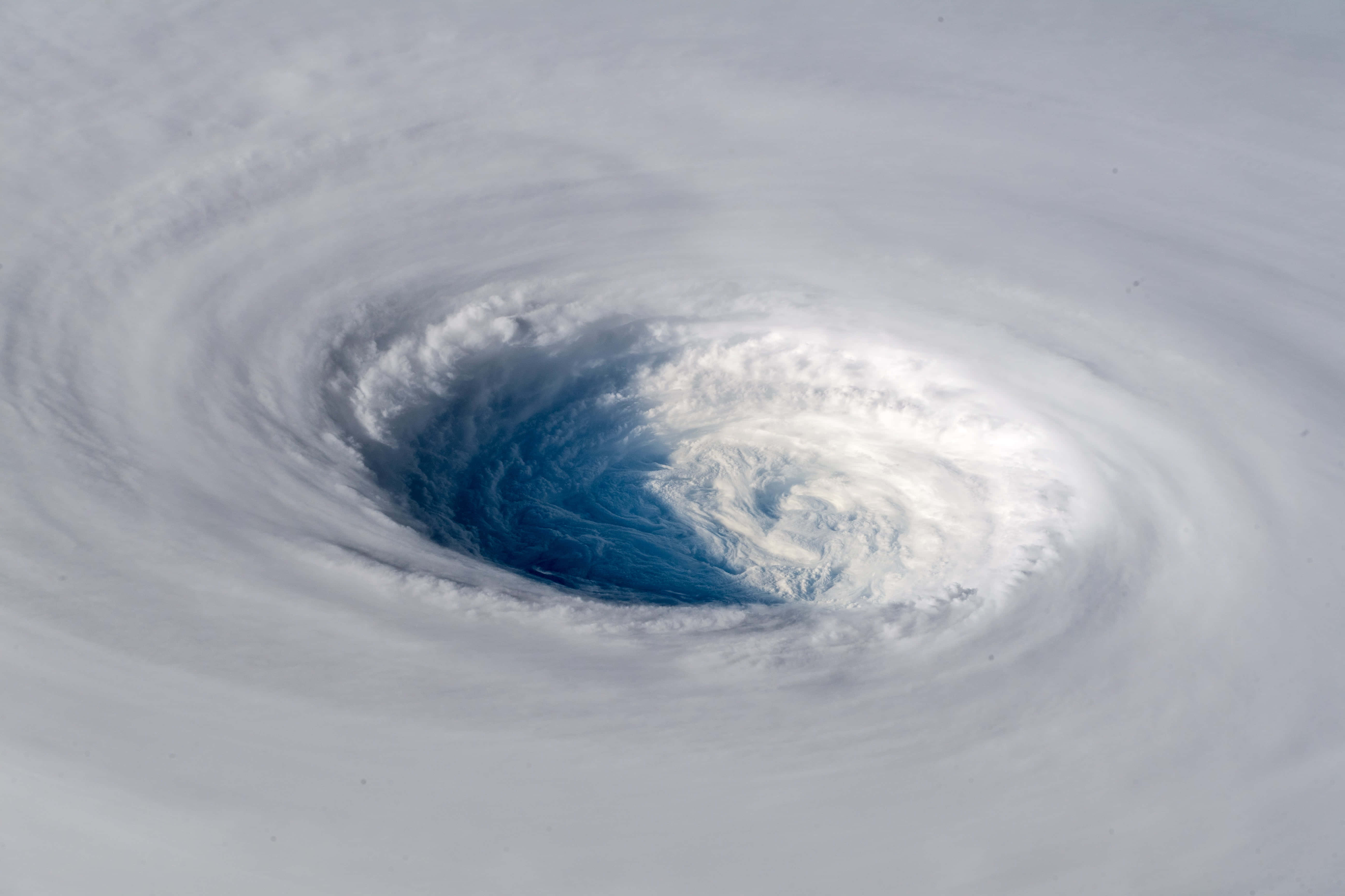 Cyclone, hurricane, swirling white clouds, 5K Desktop Wallpaper