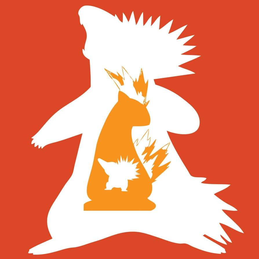 Cyndaquil, white silhouette, bear-like creature, SD Desktop Wallpaper