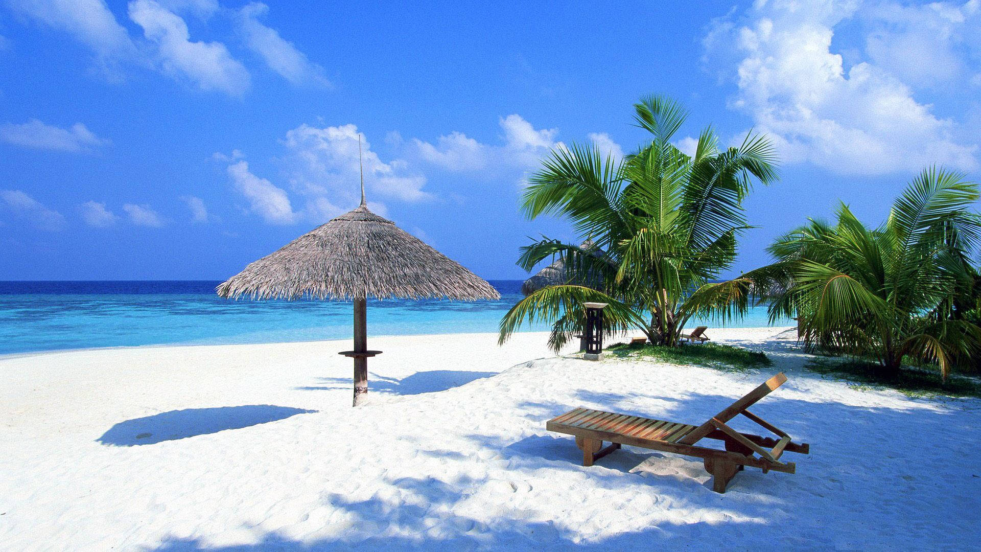 Cyprus, nipa hut umbrella, thatched umbrella, Full HD Desktop Wallpaper