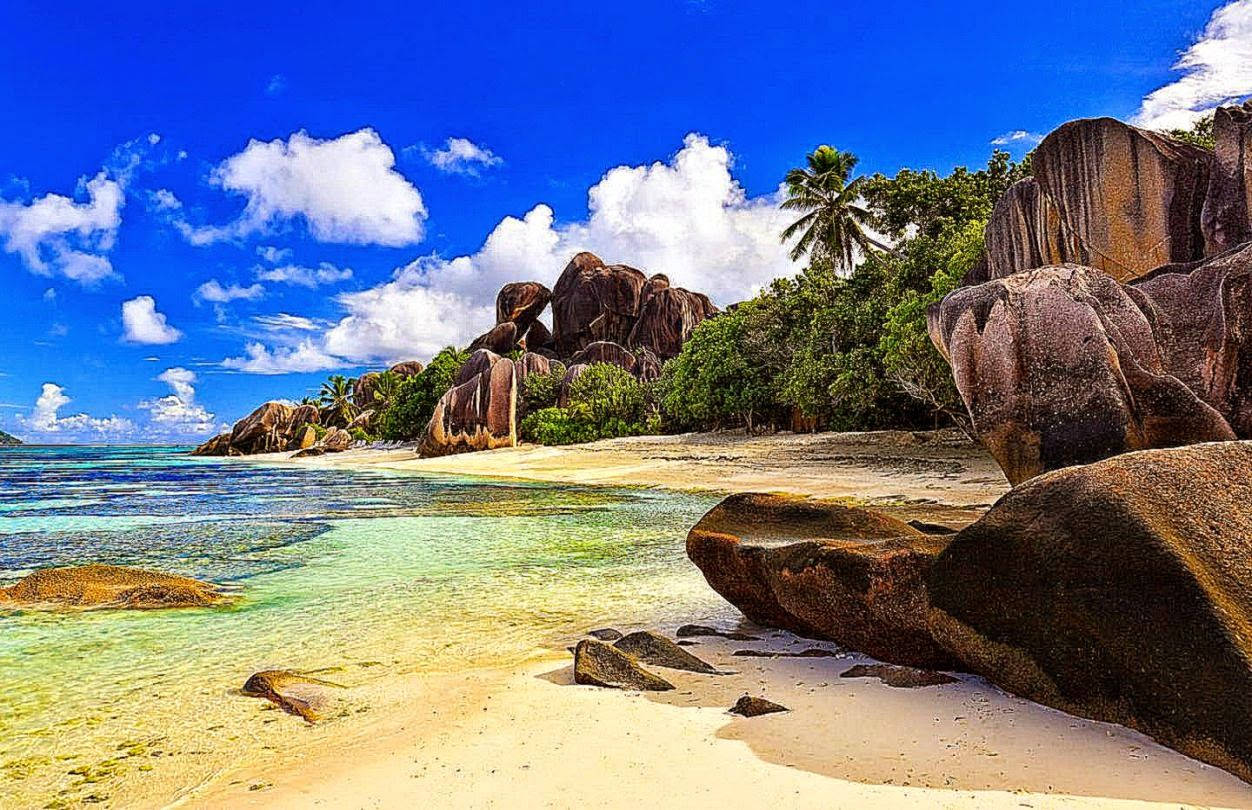 Cyprus, tropical beach, turquoise waters, SD Desktop Wallpaper