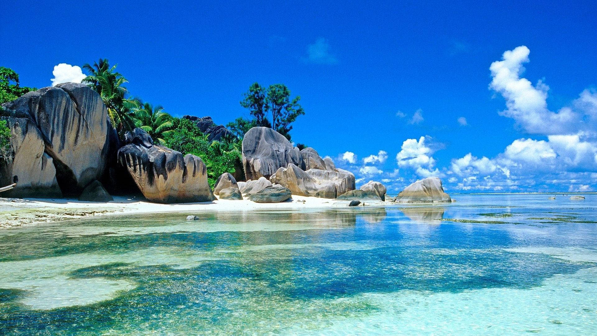 Cyprus, turquoise waters, white sand, Full HD Desktop Wallpaper