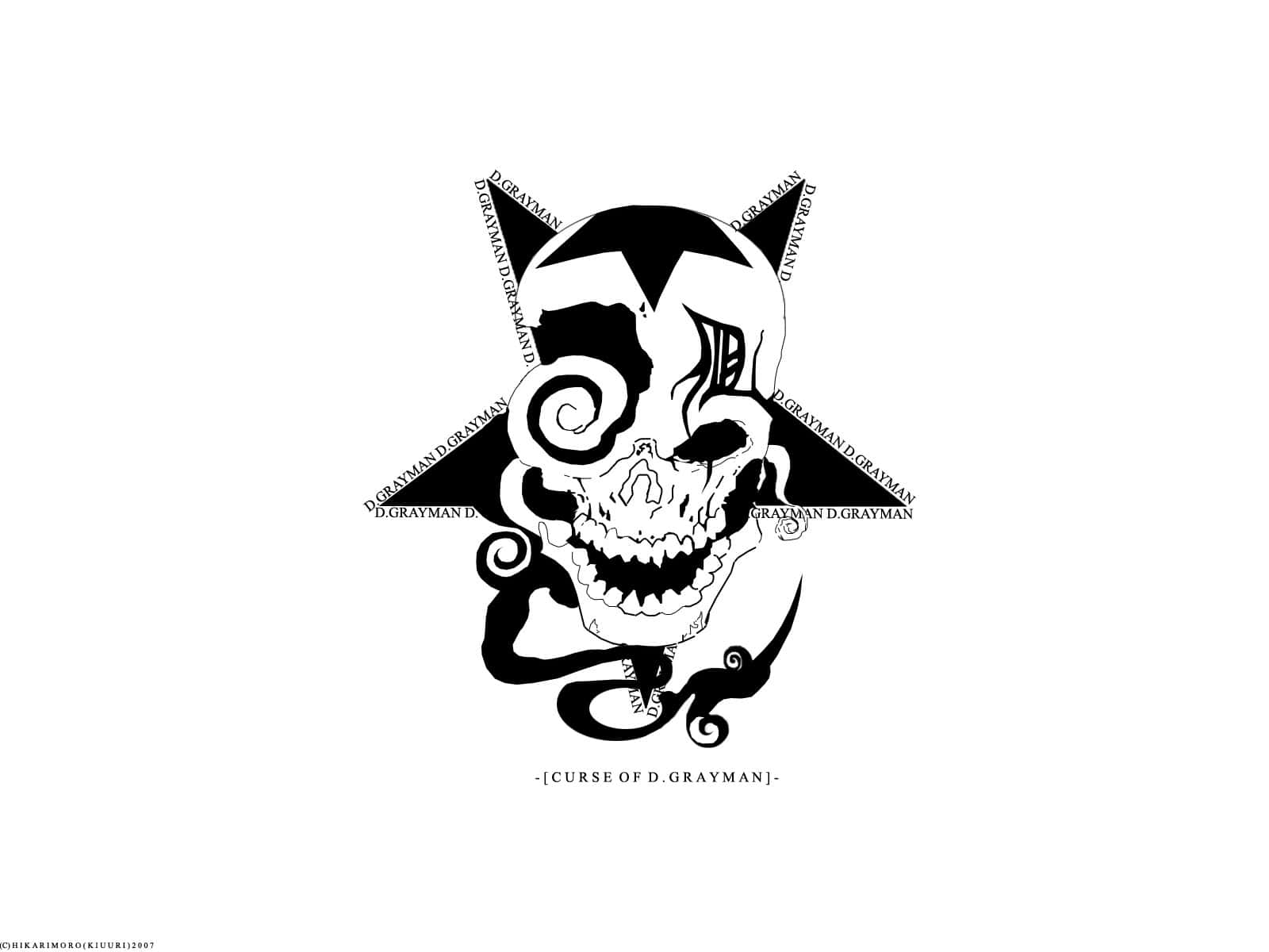 D Gray Man, skull, swirling patterns, HD Desktop Wallpaper