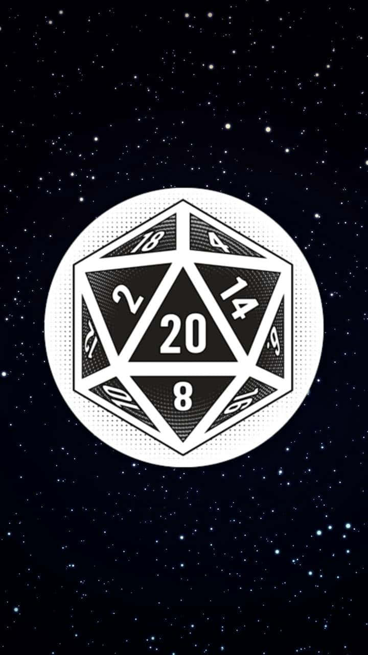 D20, starry night sky, numbers, HD Phone Wallpaper