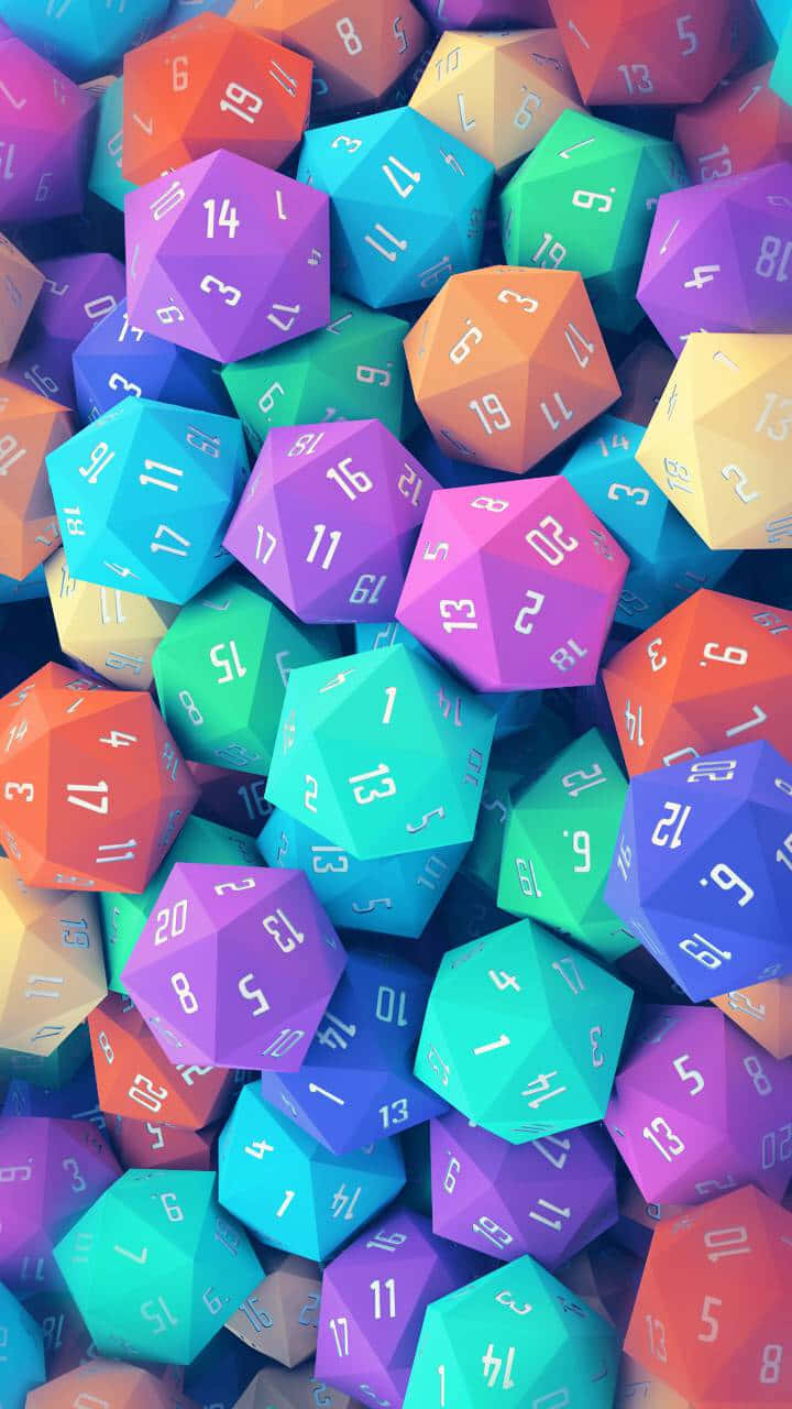 D20, polyhedral dice, colorful, HD Phone Wallpaper
