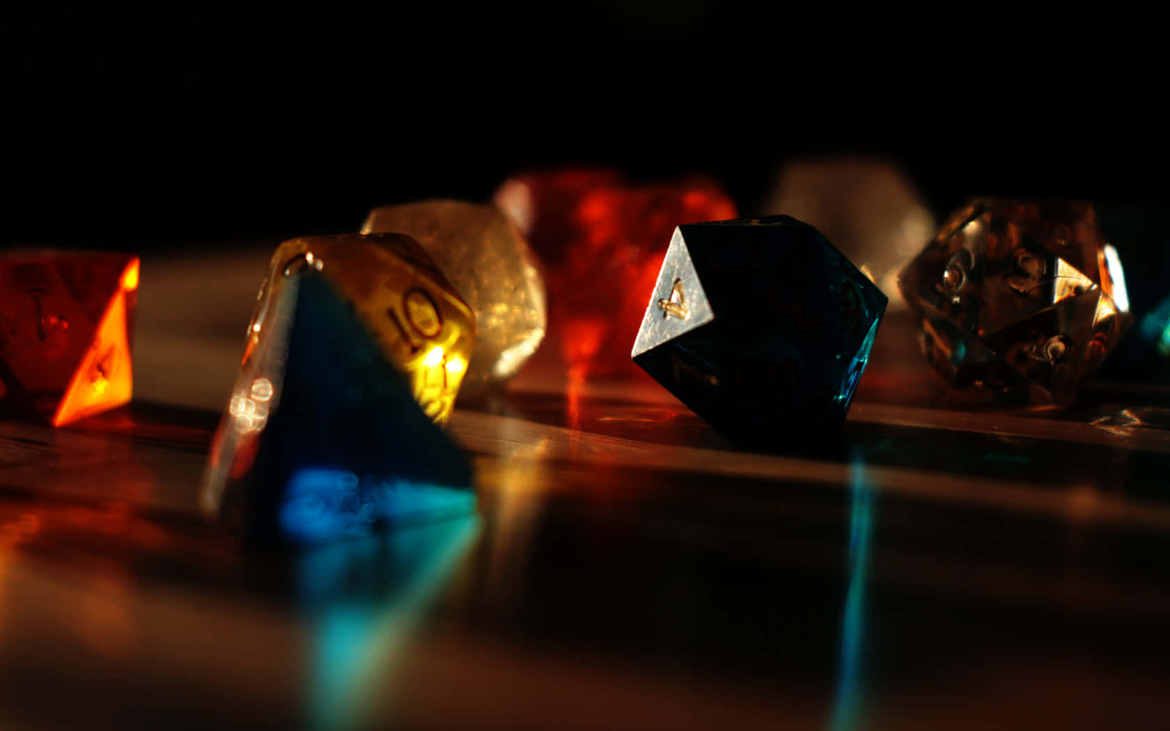 D20, 1680 x 1050, glowing translucent polyhedral dice, HD Desktop Wallpaper