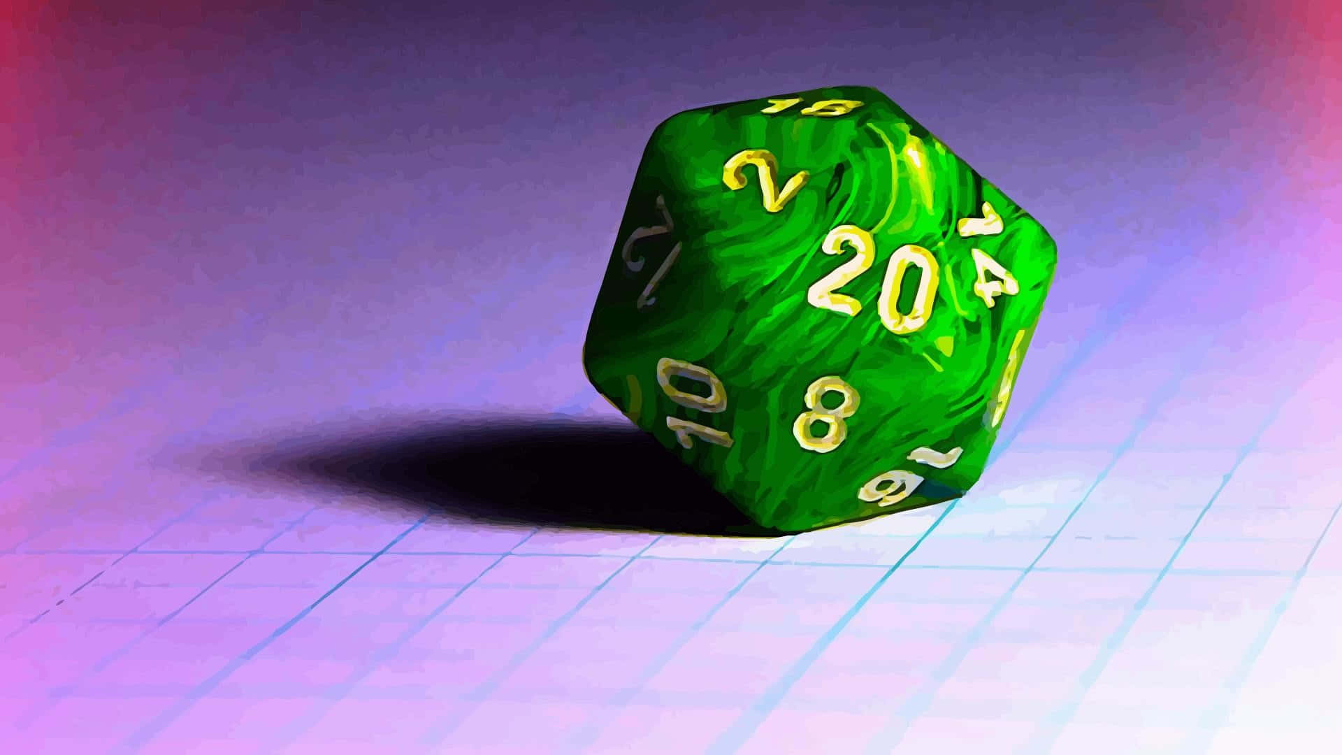 D20, vibrant green marbled, gold numbers, Full HD Desktop Wallpaper