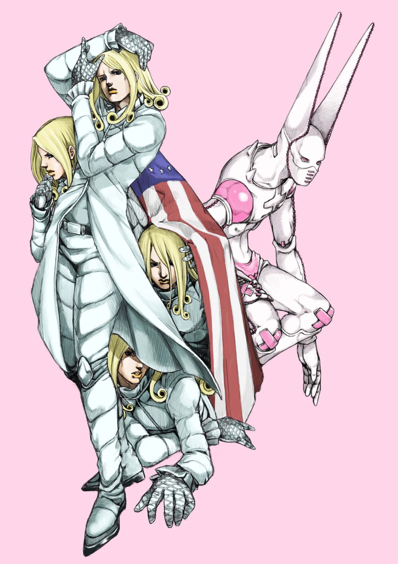D4c, white armor, American flag cape, HD Phone Wallpaper