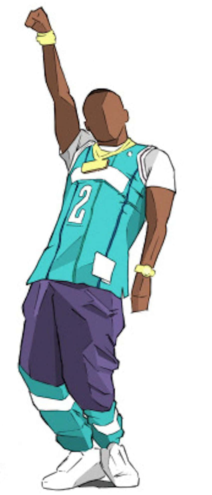 DaBaby, anime basketball player, teal and purple uniform, Full HD Phone Wallpaper