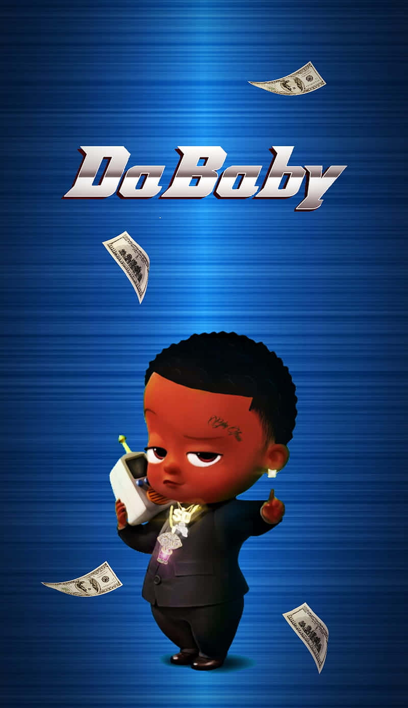 DaBaby, cartoon baby, suit, HD Phone Wallpaper