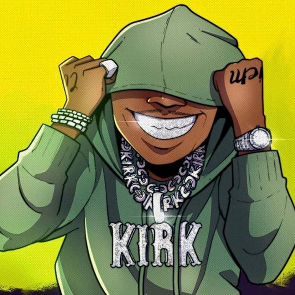 DaBaby, green hoodie, sparkling KIRK chain, SD Desktop Wallpaper