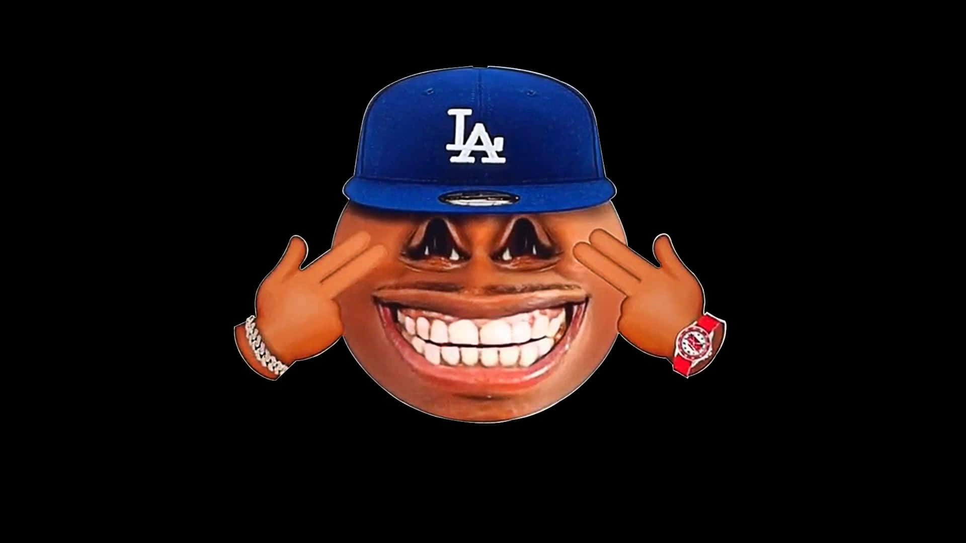 DaBaby, cartoonish face, wide grin, Full HD Desktop Wallpaper