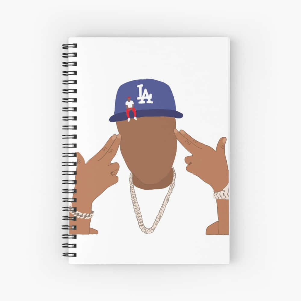 Dababy Cartoon, blue LA cap, faceless figure, SD Desktop Wallpaper