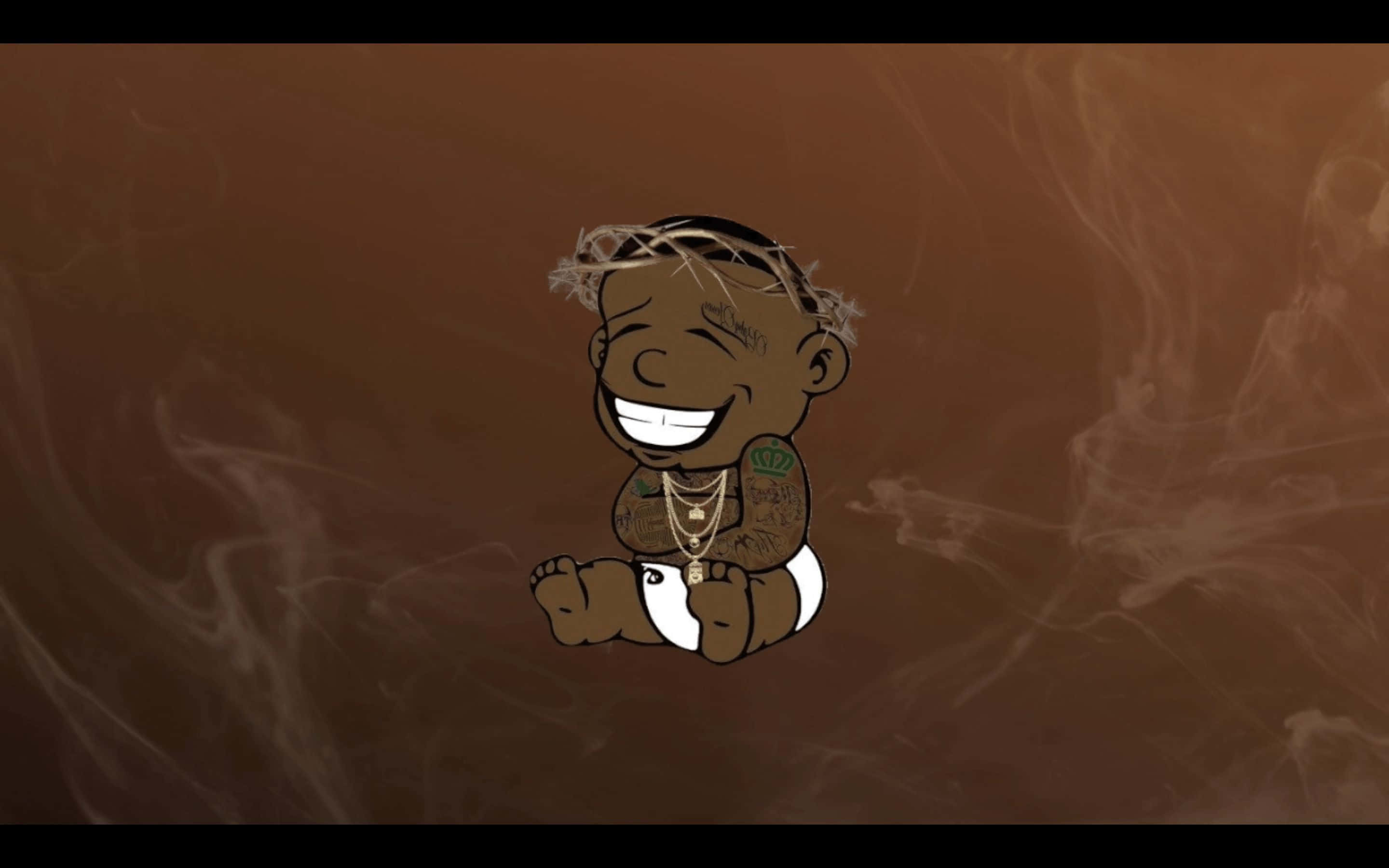 DaBaby, cartoon baby, crown of thorns, 2K Desktop Wallpaper