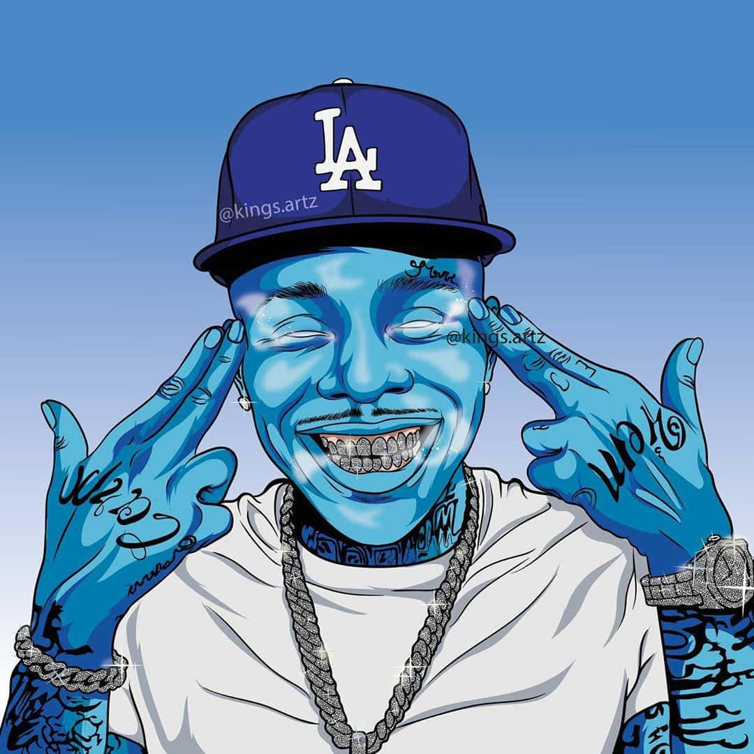 DaBaby, cartoon, LA cap, SD Desktop Wallpaper