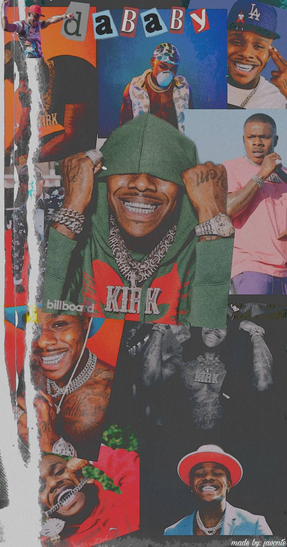 Dababy Phone, DaBaby, vibrant collage, HD Phone Wallpaper