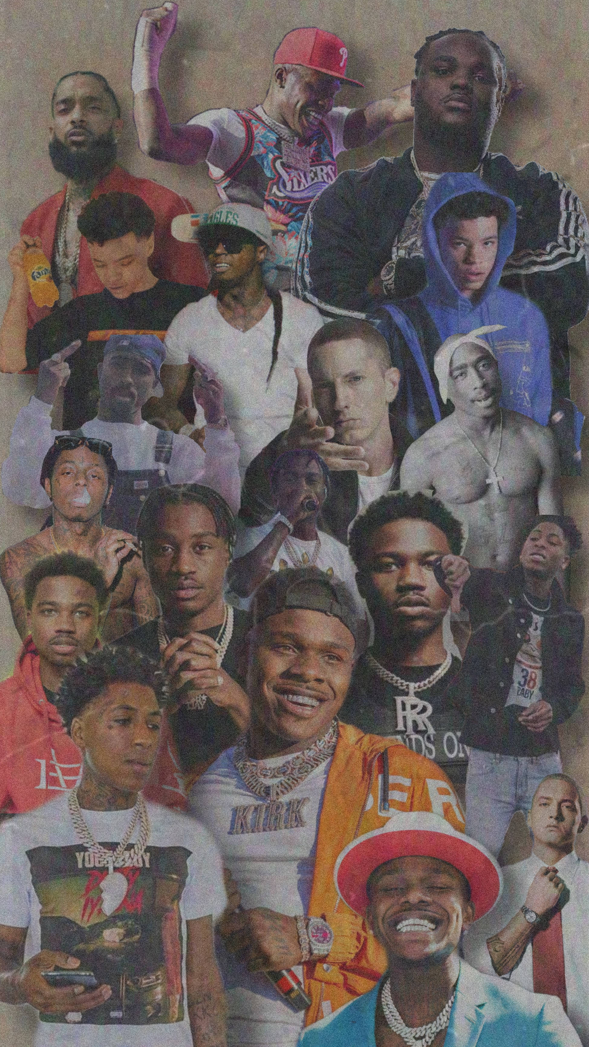 Dababy Phone, urban streetwear, muted background, 2K Phone Wallpaper