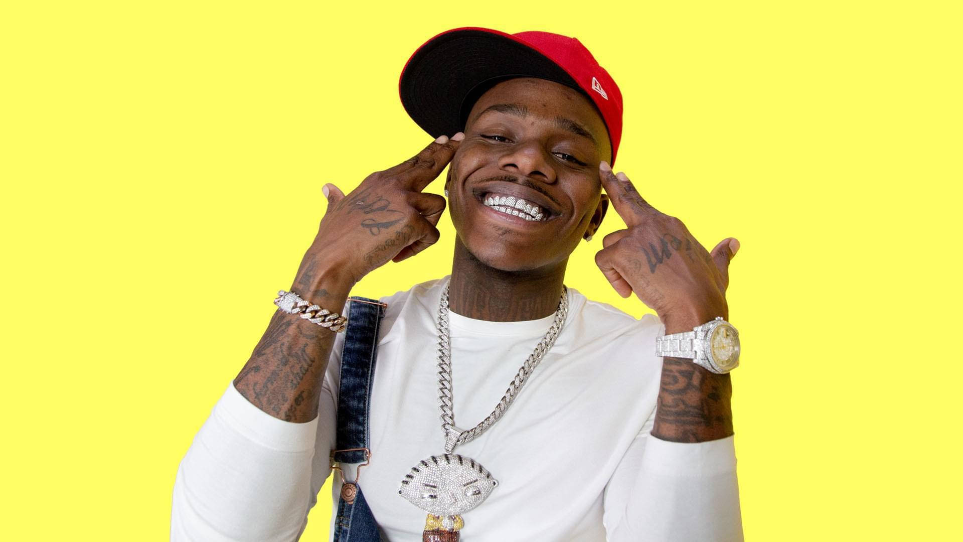 Dababy, yellow aesthetic, red cap, Full HD Desktop Wallpaper