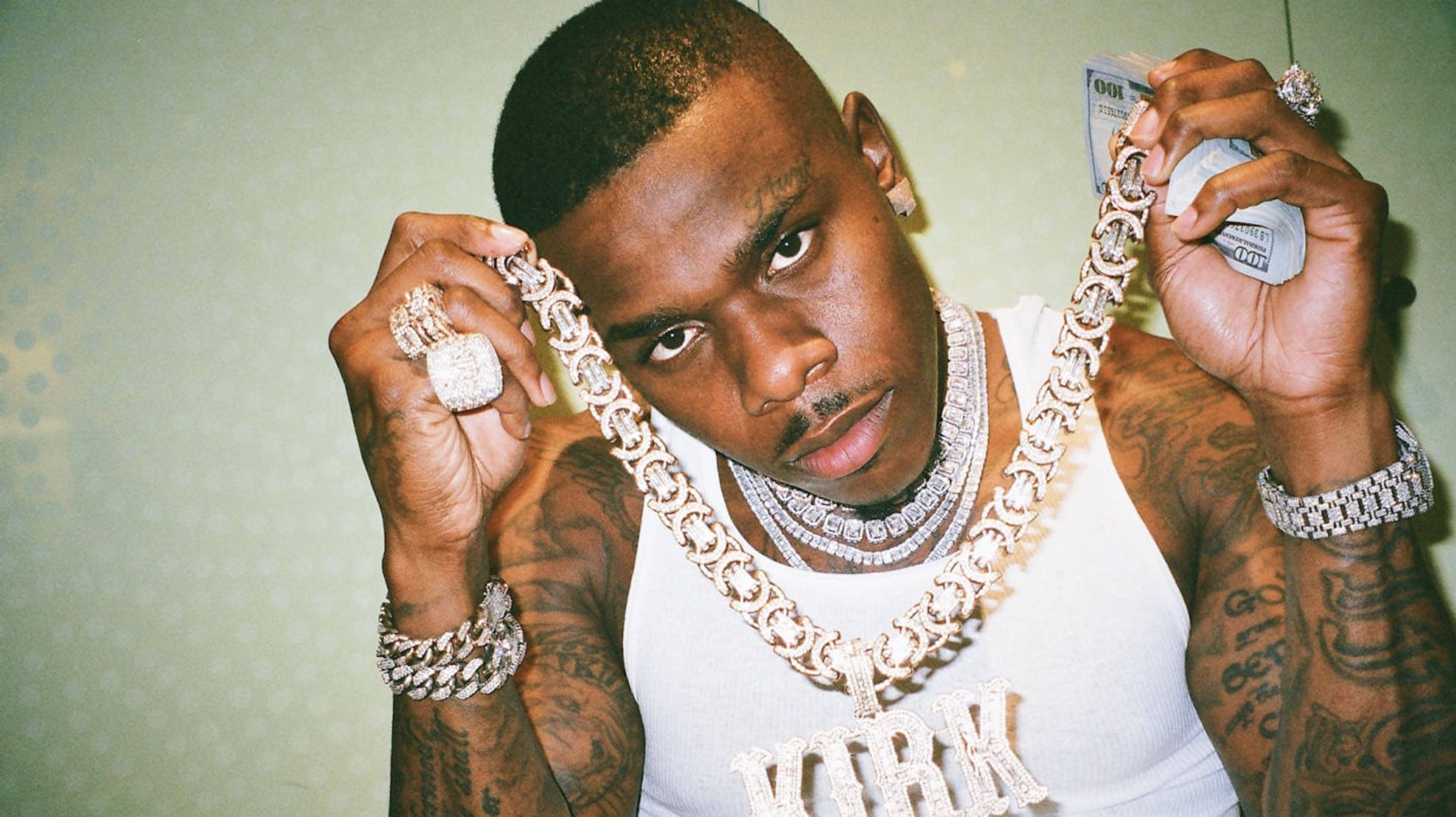Dababy, rockstar rapper, tattoos, Full HD Desktop Wallpaper